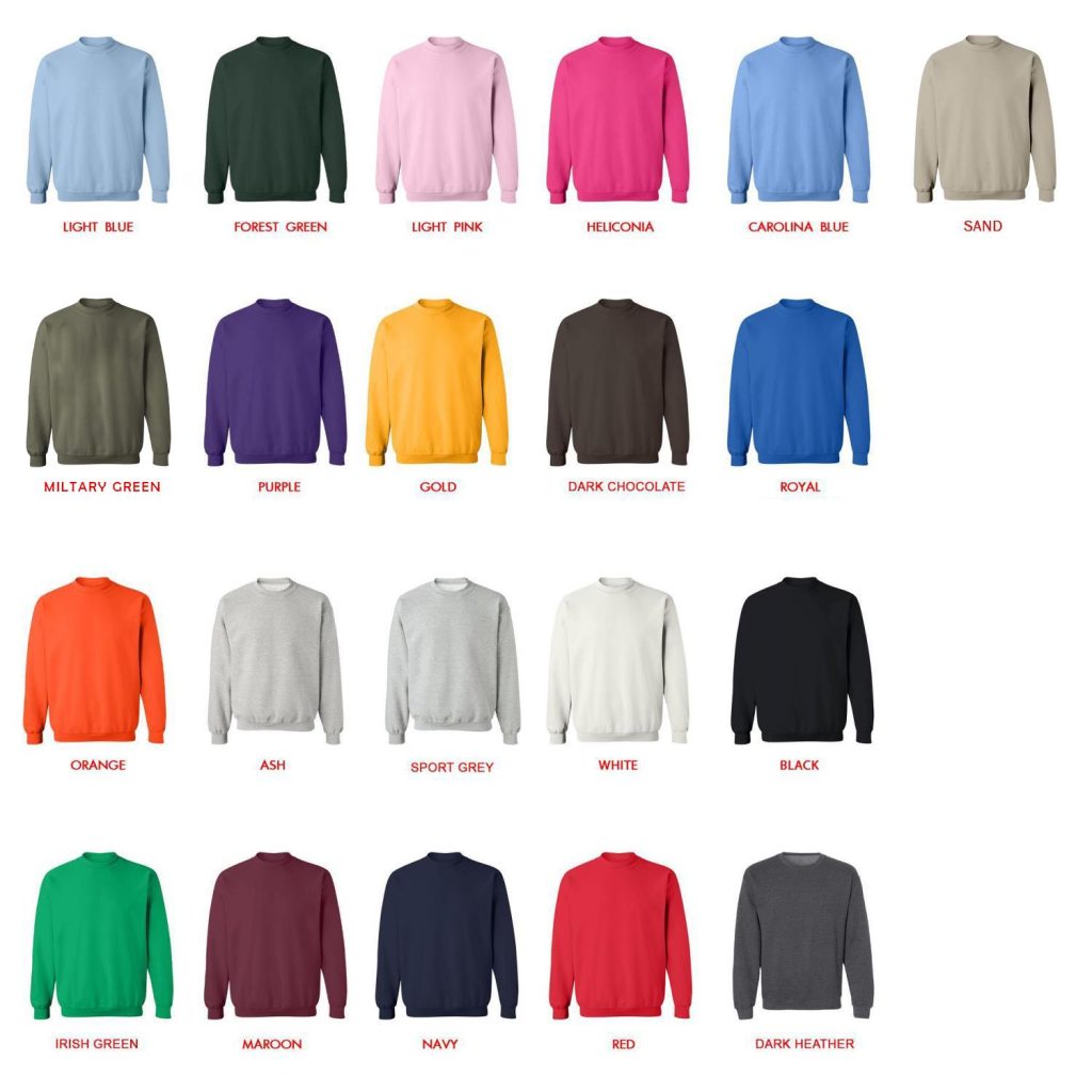 sweatshirt color chart - Spencer Barbosa Shop